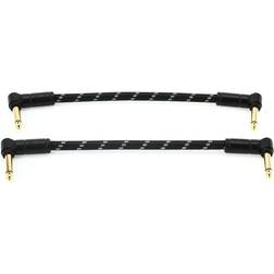 Fender Deluxe Series 6'' Patch Cable Black Tweed 2-Pack 0.2m