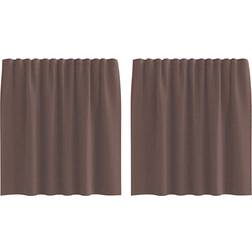 vidaXL Voile-Gardiner Med Fane I Toppen 2 Stk Brun 140x140cm
