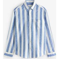 Gant Linen Blend Stripe Shirt - Rich Blue