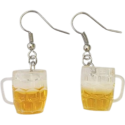 Shein 2pcs Novelty Mini Mug Shaped Earrings For Women, Oktoberfest Style