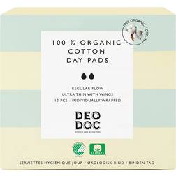 DeoDoc Organic Cotton Day Pads 12 st