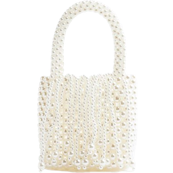 River Island Waterfall Pearl Clutch Bag - White