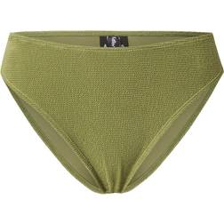 & Other Stories Crinkle High Leg Bikini Bottom Khaki Green