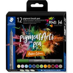 Staedtler Brush Pen Pigment Natur 12 Stk/Ass Fjernlager, 5-6 dages levering