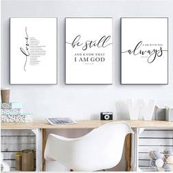 Tongda Decor Kristna Citat Väggbilder 30 x 40 cm Set of 3 Poster 30x40cm 3st