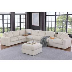 Hokku Designs Deantrei Corner Sectional 33 x 156 x 34 in Sofa 156" 6 Seater