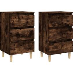vidaXL smoked oak, 2 Bedside Table 35x40cm 2pcs