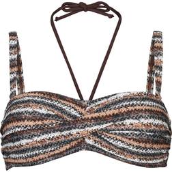 Wiki Bandeau Bikini Top - Brown Pattern