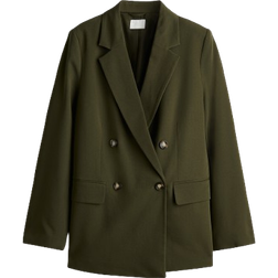 H&M Dubbelknäppt Kavaj - Mörkgrön