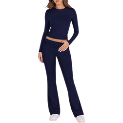 Shein Solid Color Sporty Casual Long Sleeve Set