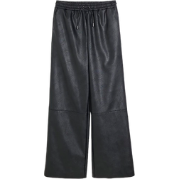 River Island Faux Leather Elasticated Waist Trousers - Black