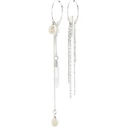 Pilgrim Starlight Hoops - Silver/Pearls/Transparent