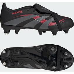 adidas Predator League Fold-over Tongue Soft Ground Fotbollsskor - Core Black/Grey Four/Lucid Red
