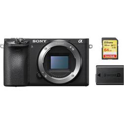 Sony A6500 Body Black 64GB SD Card NP-FW50 Battery