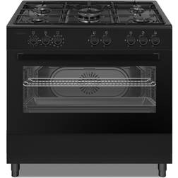 ElectrIQ 90cm Single Cavity Dual Fuel Range Cooker Black