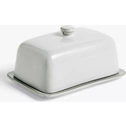 John Lewis Leckford Stoneware Grey Butter Dish
