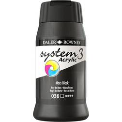 Daler Rowney Original System 3 Acrylic 500ml Bottle Mars Black