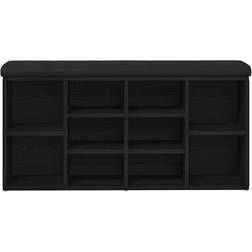 vidaXL Sko Bænk Sort eg Konstrueret Træ 102 x 32 x 48 cm Opbevaring Skostativ 102x48cm