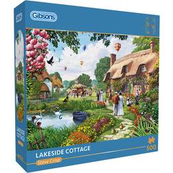 Gibson Lakeside Cottage 500 Piece Jigsaw Puzzle Nostalgic Jigsaw Puzzle Sustainable Jigsaw Puzzle for Adults Premium 100% Recycled Board Great Gift for Adults Games