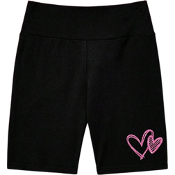 Shein Young Girls' Casual Simple Heart Printed Leggings For And Summer