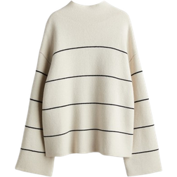H&M Ladies White Wool-blend turtleneck jumper