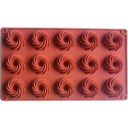 Shein 1pc 15 Cavity Spiral Cake Mold, Pudding, Chocolate, Kitchen Cookie Silicon Mold Chokladform 10.2 cm