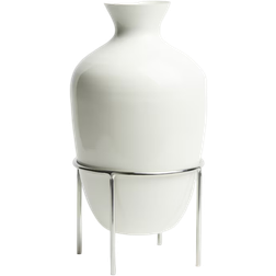 H&M Tall Metal White Vase 15.7"