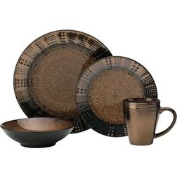 Mikasa Gourmet Basic by Mikasa Verona 16-Piece Dinnerware Set, Service for 4 Dinner Set 16pcs