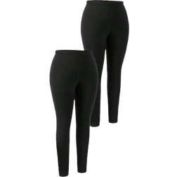 Shein pcsSet Plus Women Stretchy Knitted High Waist Skinny Leggings Casual Outdoor Sports Yoga Daily Wear Black Pants