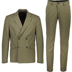 Lindbergh Plain DB Mens Suit Mand Jakkesæt - Olive