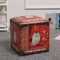 ISHEGREV Vintage Ottomansk Förvaringspall 30 cm Sittpall 33cm