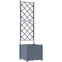vidaXL Garden Planters Light Grey Plastic 40 x 40 x 143 cm 40x40x143cm