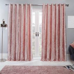 Sienna Crushed Velvet Eyelet Ring 66" x 90" - Blush Pink 168x228cm