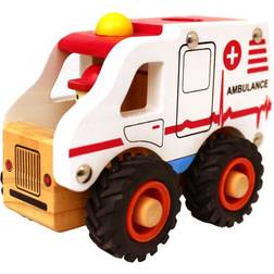 Magni Wooden Ambulance with Rubber Wheels