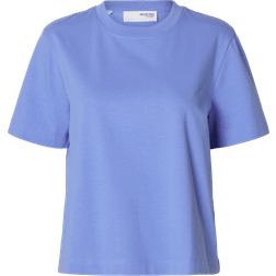 Selected Femme Essential Ss Boxy Tee - Cornflower Blue