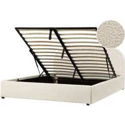 Beliani Modern Storage King Size 5ft3 Boucle Light Beige Quillien Frame Bed