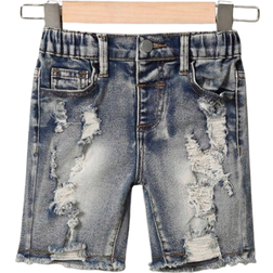 Shein Young Boy Summer Distressed Street Style Denim Shorts