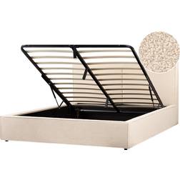 Beliani Eu Super King Size 6ft Boucle Upholstery Slatted Base Storage Ottoman Frame Bed