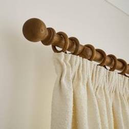 Dunelm Tilton Wooden Curtain Pole with Rings - Dark Ash