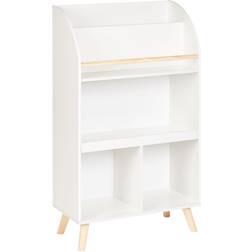 Beliani 3 Tier Bookshelf Bookcase Kids Room Pine Wooden Legs White Liloet