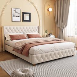 Lark Manor Kenny Upholstered Storage Double 4'6 Frame Bed