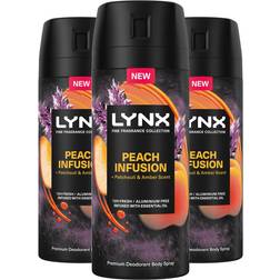 Lynx Body Spray Fine Fragrance Collection Peach Infusion 150ml 3 Pack