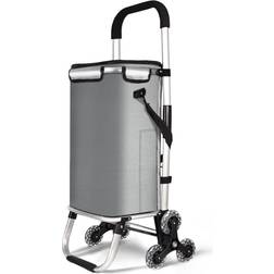 Vounot Folding Shopping Trolley on 6 Wheels - Grey