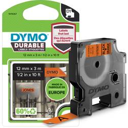 DYMO D1 Durable Tape 12mmx3m Black on Orange