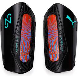 Puma Neymar Jr Ultra Light Football Strap Shinguards Orange Poppy Black Medium