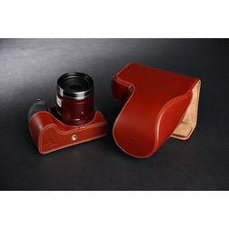 TP Original Genuine Real Leather Full Camera Case Bag Cover for Nikon P600 60X Zoom Lens Brown