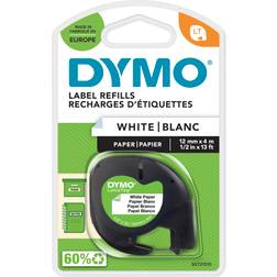 DYMO LetraTag Tape Paper Black on White 1.2cmx4m