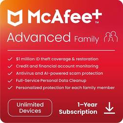 McAfee Advanced Family for Unlimited Users MPA41ESTURAFD
