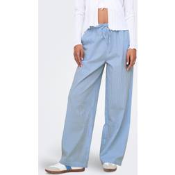 Only Wide Leg Trousers Co-Ord - Blue Stripes
