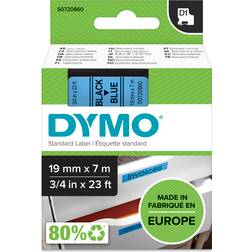 DYMO D1 Tape Black on Blue 1.9cmx7m